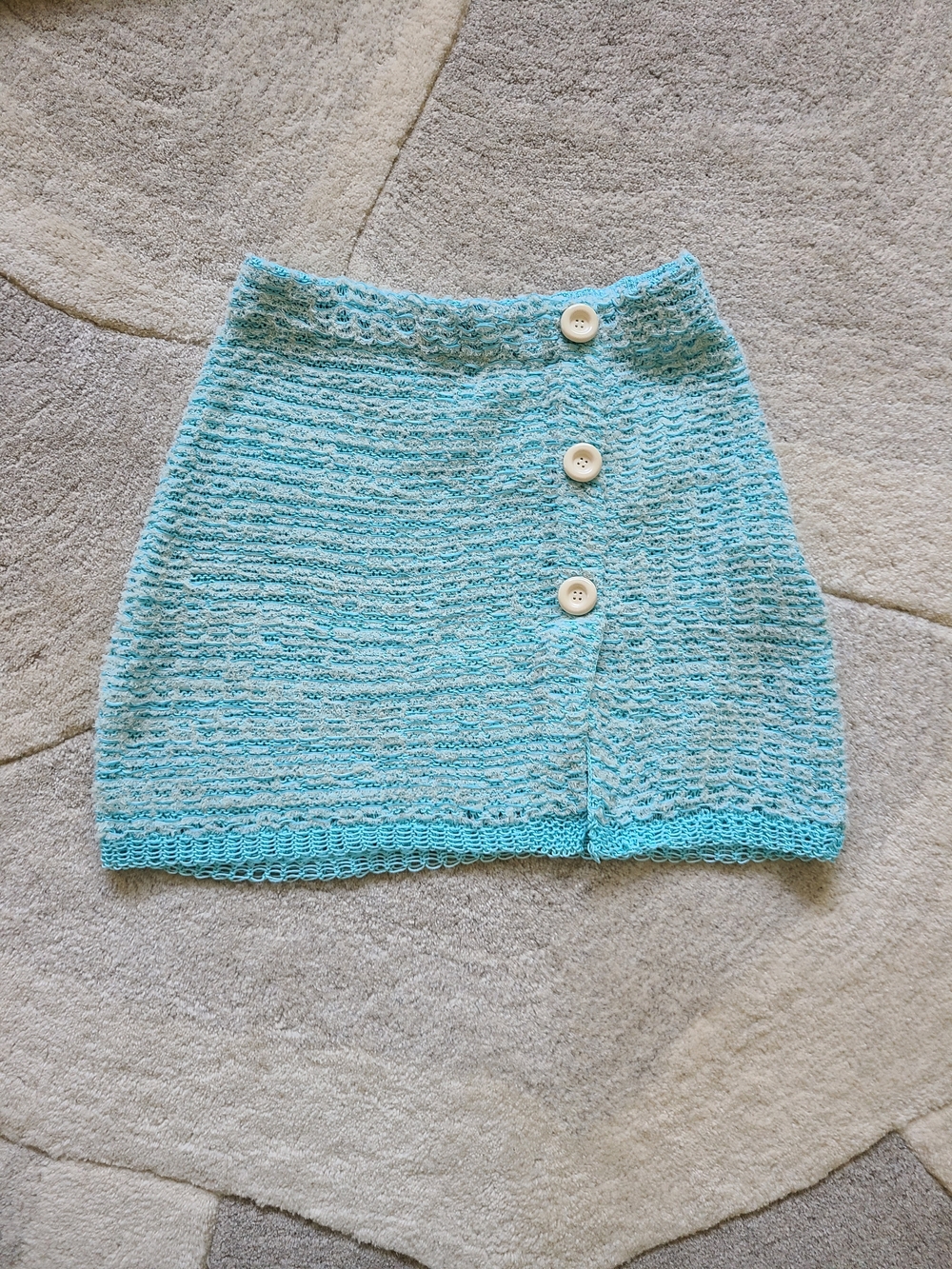 ACNE STUDIOS Blue Crochet Knit Mini Skirt in Blue - Size Small